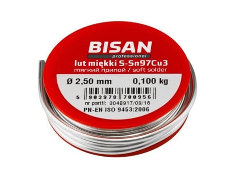 100g de Fio de Solda Sem Chumbo para Canalização, S-Sn97Cu3, 2,5mm para Tubos de Cobre