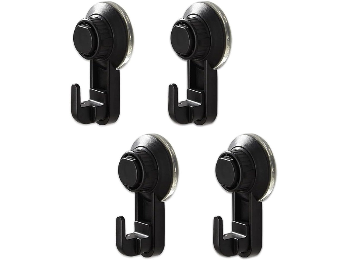 Conjunto De 4 Ganchos Ventosa Para Chuveiro, Ganchos De Ventosa Removíveis, Sem Necessidade De Furar, Para Pendurar Bolsas, Casacos E Roupas, Preto
