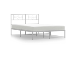 Bed Frame, Bed Frames Vidaxl Branco Aço (150 X 200 Cm)