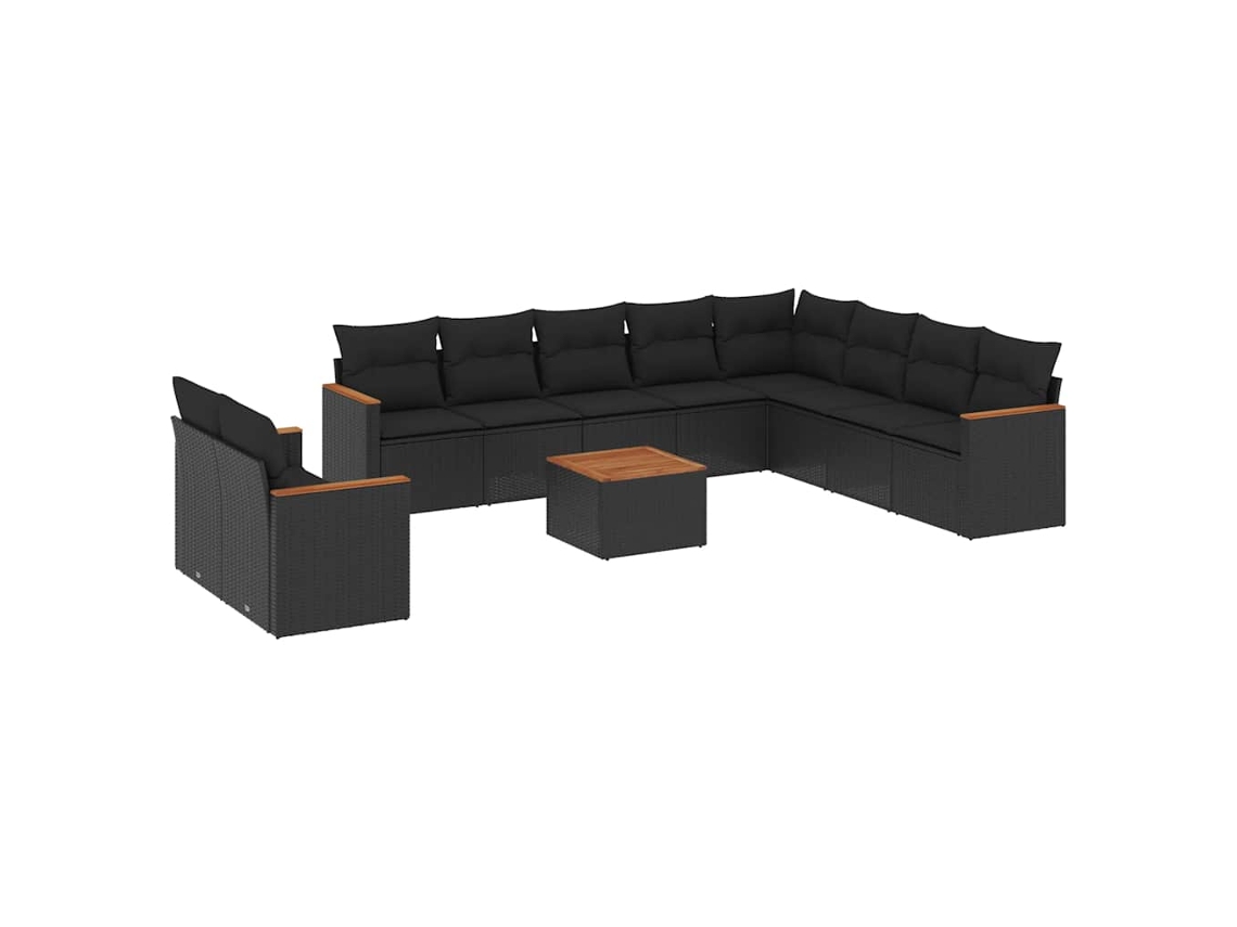 Garden Sofa Set, Garden Sofa Sets Vidaxl Preto Rattan / Vime (n/a)