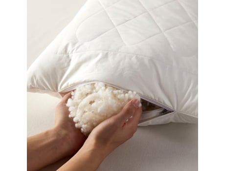 Almofada De Dormir Homescapes With Quilted Case Branco (65x65)