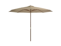 Maison Exclusive - Protetor Solar Outdoor C/ Poste Madeira 350 Cm Cinza-castanhado