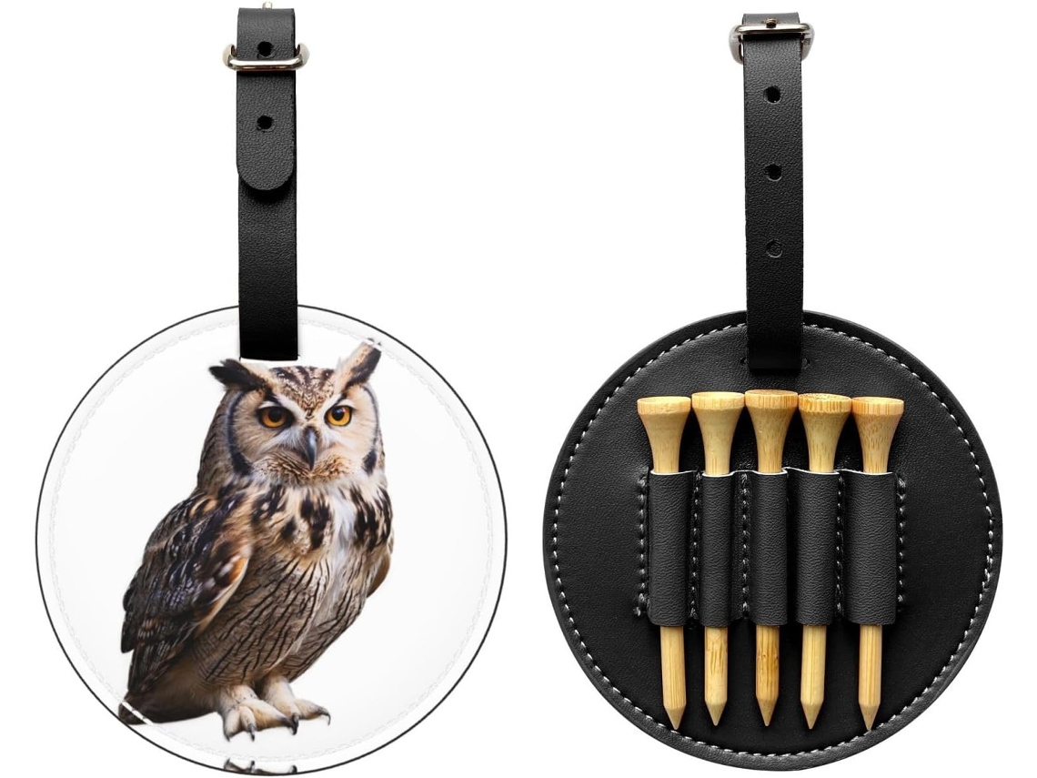 Bolsa para Guardar Tees de Golfe Lucky Owl, Preta Fácil de Transportar e Mais Eficiente para Jogar Golfe.