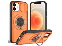 Capa Zruxe Compativel Com Iphone 12/12 Pro (magsafe - Suporte Giratorio - Laranja)