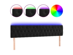 Cabeceira de Cama com Luzes Led Preto MAISON EXCLUSIVE (200x7x78 cm)