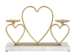 Porta Velas Hearts Cm Cm 30x9x20
