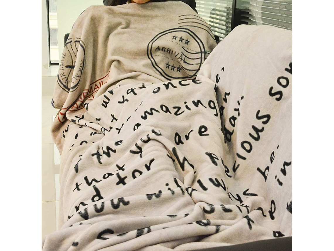 Primerox cobertor Macio French Letters para Filho e Filha Flannel Quente Inverno Presente