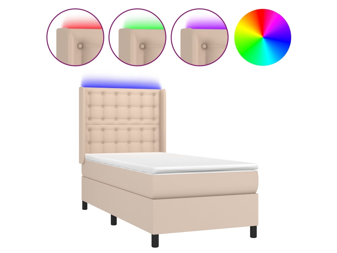 Box Spring Bed, Box Spring Beds Vidaxl Marrom Couro Artificial (80 X 200 Cm)