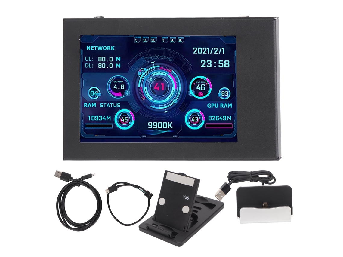 Monitor de Temperatura para PC 3,5 Polegadas IPS Dimmable com Auto Off USB