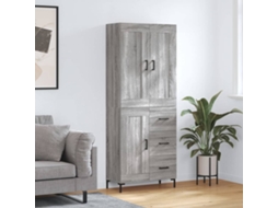 Vidaxl Armário Alto 69,5x34x180 Cm Derivados De Madeira Sonoma Cinza