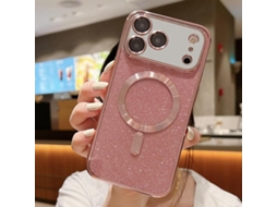 Capa De Tpu Para Iphone 17 Pro Max - Glitter - Acabamento Eletroplástico - Magsafe