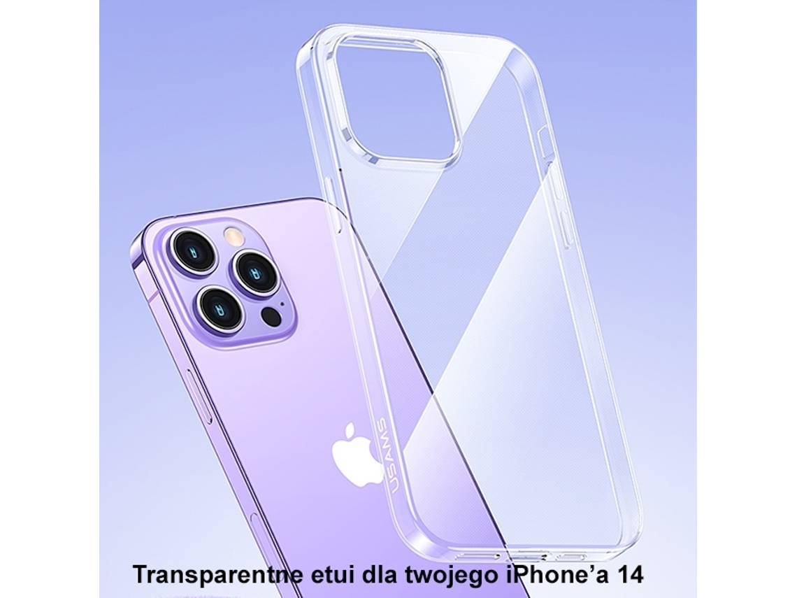 Capa para iPhone 14 Pro Max USAMS Pele Sintética Transparente