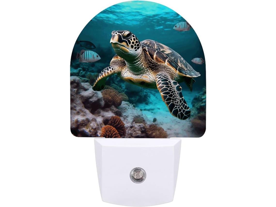 Luminária Noturna Com Sensor Em Formato De Tartaruga Marinha Quarto, Banheiro, Corredor, 1-unidade Impressa,