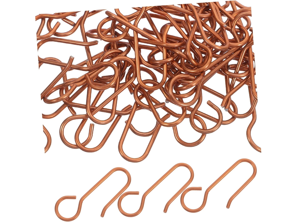 Conjunto De 60 Ganchos Metálicos Para Cortina, Em Formato De S, Pretos, Para Trilhos De Teto, Janelas E Espaços Pequenos