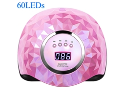 Lâmpada Para Unhass Uv Led De 248 W, Com 60 Leds, Secagem Mais Rápida E 4 Temporizadores, Rosa