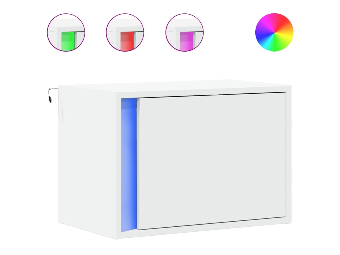 Cabeceira de parede branca com luzes LED, exclusiva da MAISON.