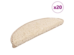 Vidaxl Tapetes De Escada 20 Peças 56x17x3 Cm Creme Semicircular