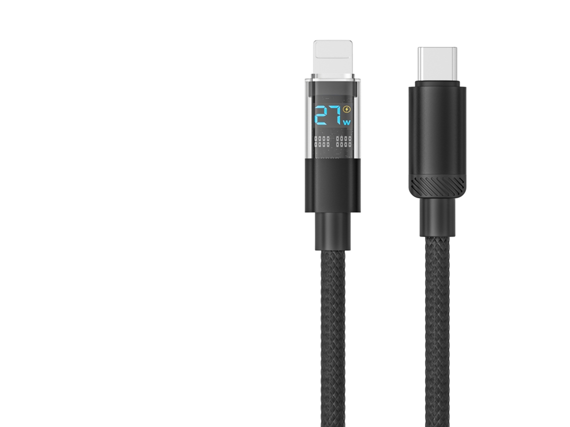 Laxiscreed Cabo De Carregamento Rápido 120w Com Display Para 16cc/pd, 2m, Nylon E Compatível Com C-lightning