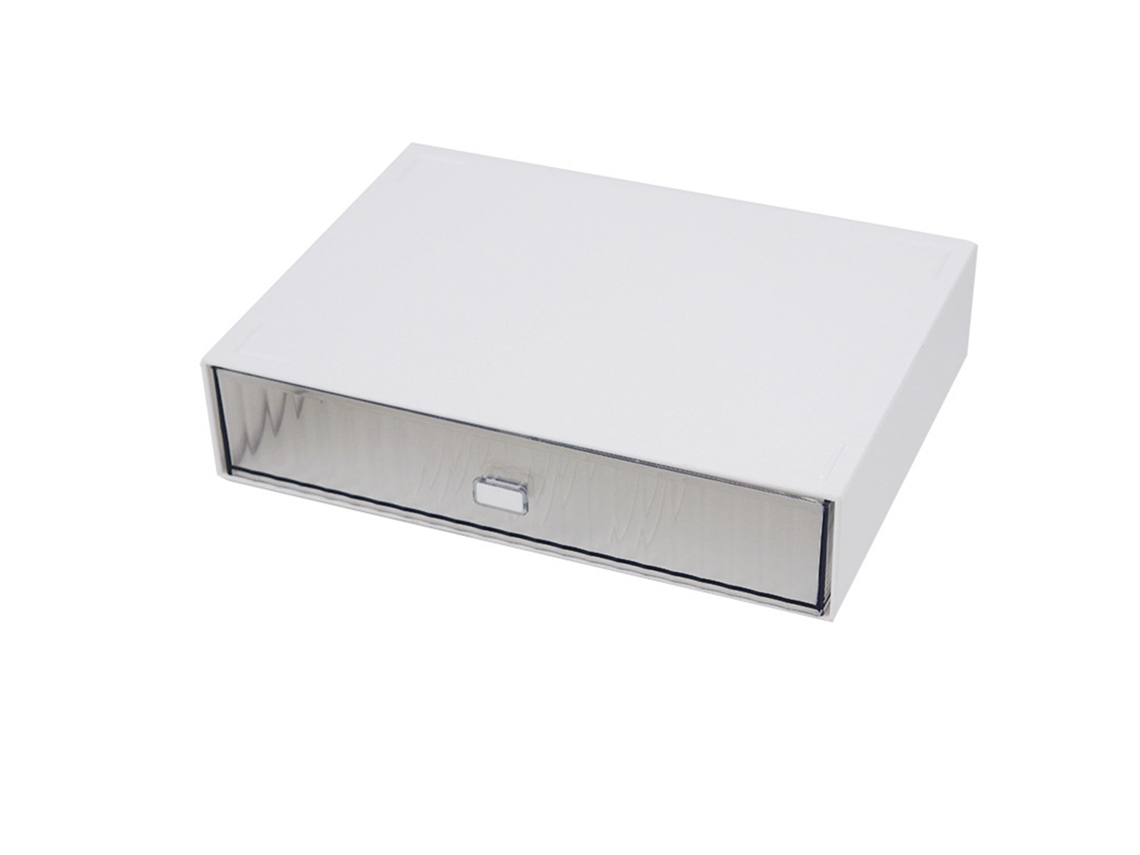 Organizador de Gaveta para Mesa Plástico Diy À Prova D'água Multicamada 1 Gaveta Branco Listrado | S/MARCA