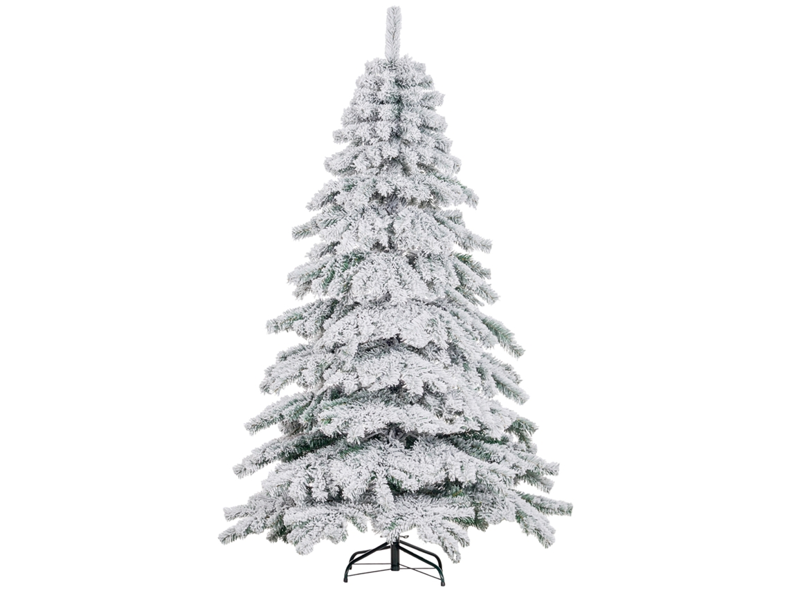 Árvore De Natal Artificial Nevada De 60 Polegadas Com 627 Galhos E Suporte Metálico Para Decoração De Sala De Estar