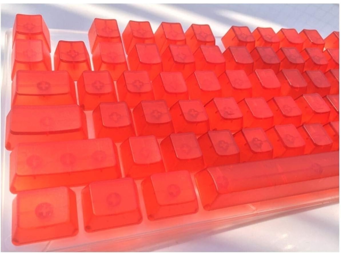 104 Teclas Translucidus Keycap Transparente Abs Keycaps Para Switches Teclado Mecânico Para Jogos Slowmoose (cor Vermelho)