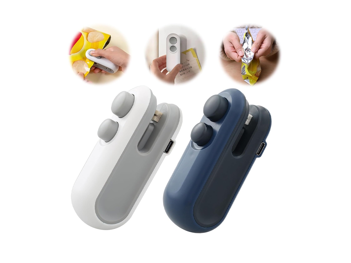 Mini Seladora De Sacos Térmica Recarregável, Máquina De Selagem De Plástico Para Embalagens De Alimentos, Seladora De Sacos Portátil.