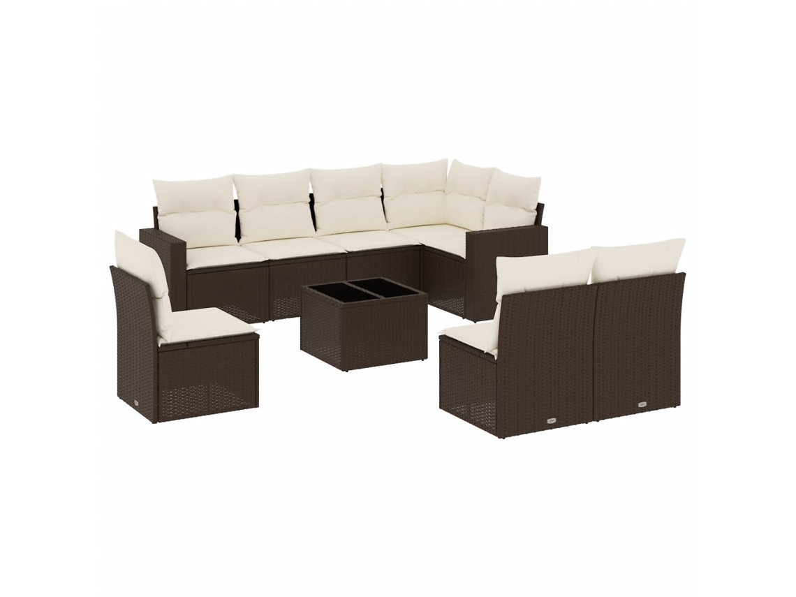 Garden Sofa Set, Garden Sofa Sets Vidaxl Marrom Rattan / Vime (n/a)