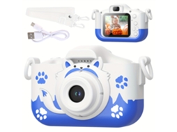 Câmera Infantil Fofa De Gato, 4000 W, Câmera Dupla De Pixel, Gravação De Vídeo 1080p, Azul Brilvibera