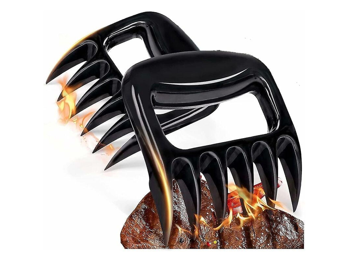 2 Uñas de Oso para Cerdo Desmenuzado, Triturador de Carne Barbacoa, Accesorios de Parrilla Ahumada Resistentes Al Calor (negro)
