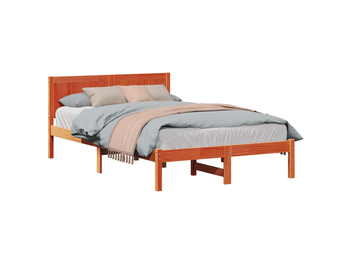 Estrutura da Cama Castanho MAISON EXCLUSIVE 140x190 cm Madeira de Pinho Maciça