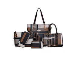 Kit 6 Bolsas Femininas em Pu, Versátil e Elegante (marrom)