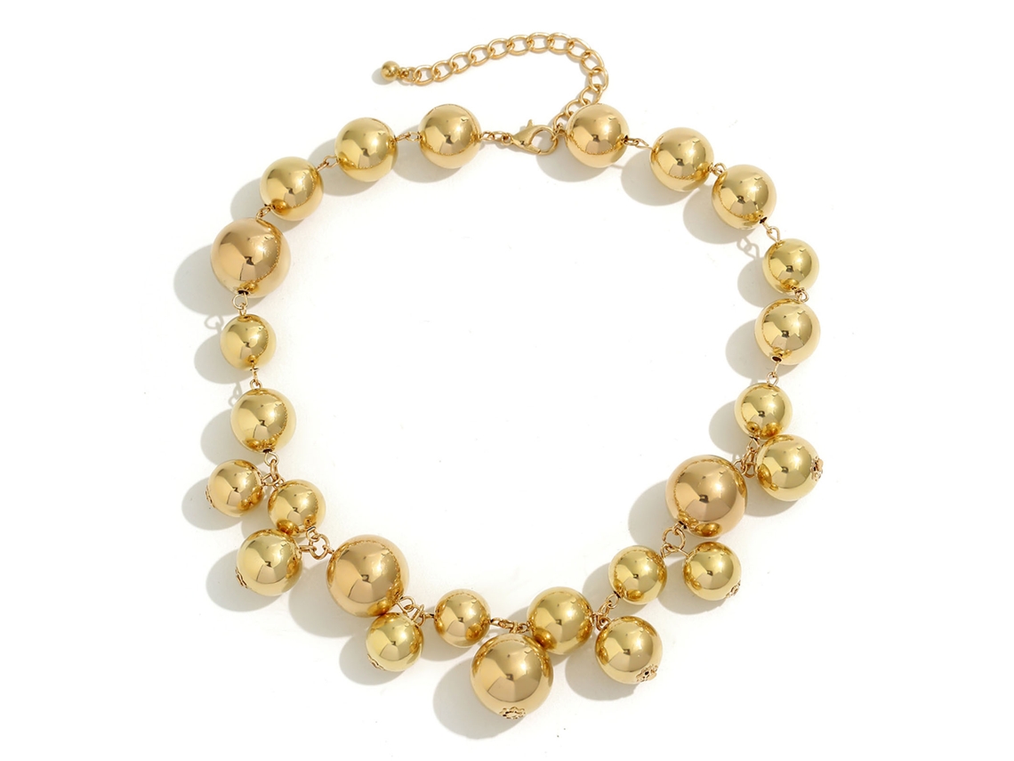 Collar de Pérolas Imitation Elegante para Mulheres Festa Casamento Uso Diário 01 Ouro