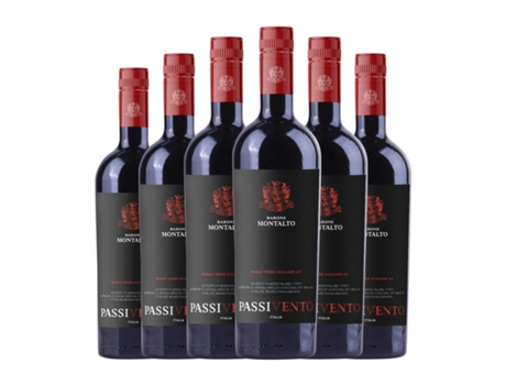 Vinho BARONE MONTALTO Collezione Famiglia Passivento Rosso Nero d'Avola Terre Siciliane (0.75 L - 6 Unidades)