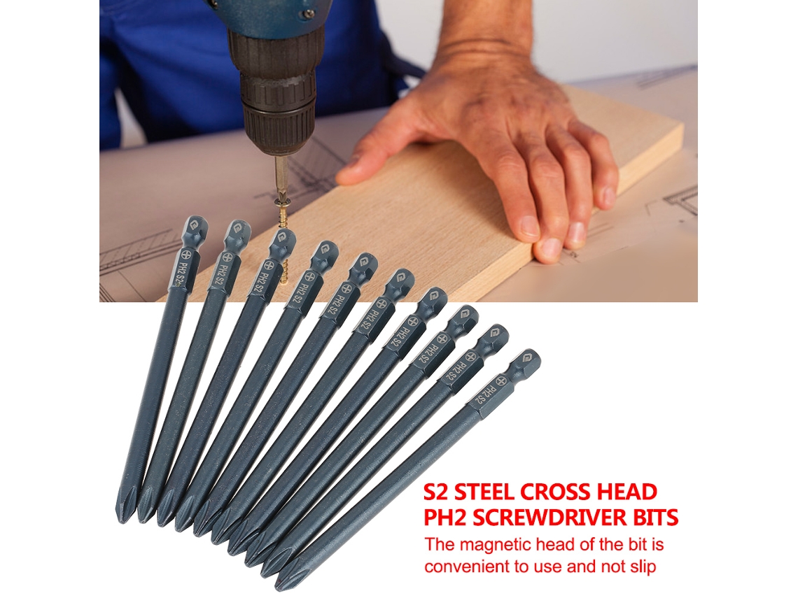 Laxiscreed - Bits Phillips 2 Em Steel S2, 1/4" Hex, 100mm Para Ferramentas De Fixação Profissional