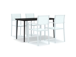 Maison Exclusive - 5 Pcs Conjunto De Jantar Para Jardim Branco