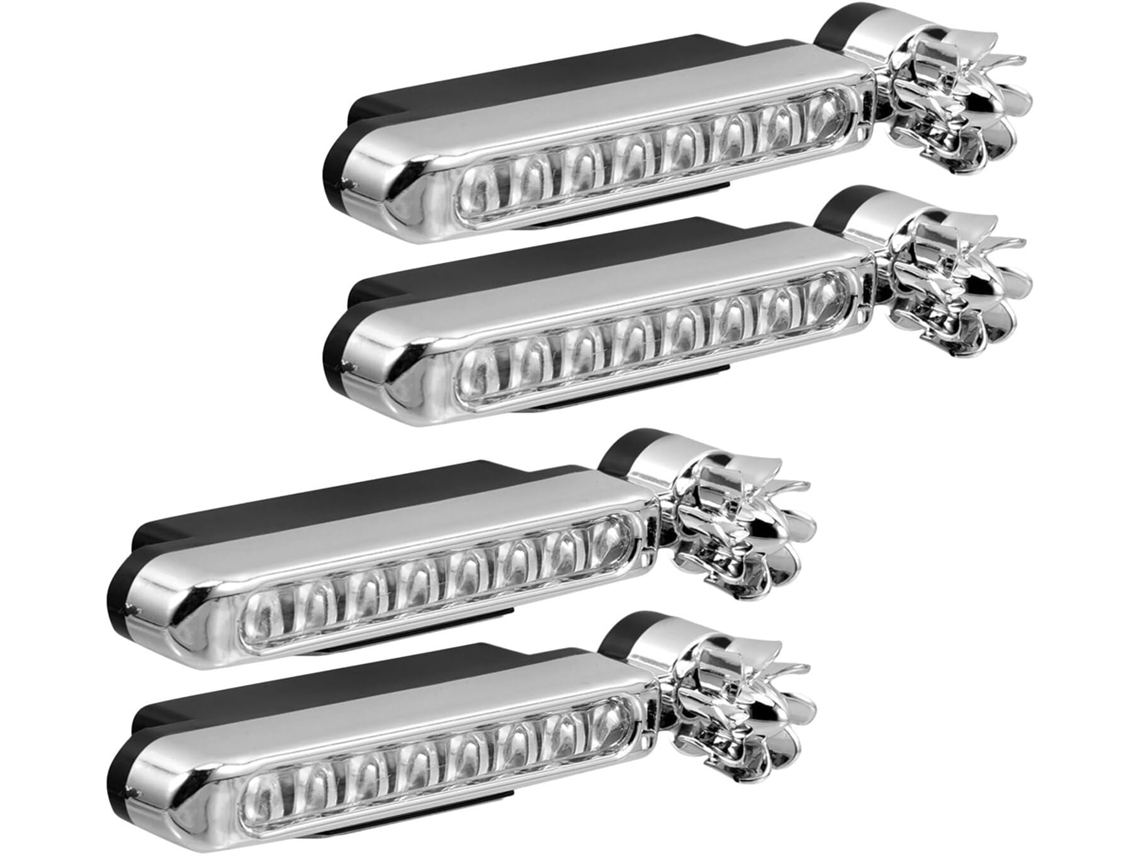 Conjunto Anneome De 4 Luzes Diurnas Led Brancas Universais Para Carros, Alimentadas Por Vento, Com Suporte Ajustável, À