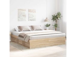 Estrutura De Cama 200x200 Cm Carvalho Sonoma