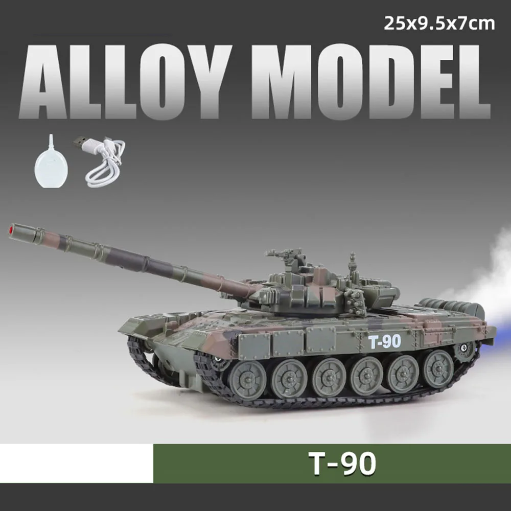(t-90 Verde) Miniatura Em Escala 1:32 Com Efeitos Sonoros E Luminosos - Peça Decorativa