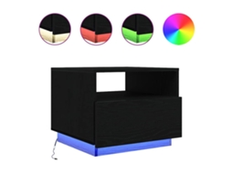 Mesa de Centro com Luzes LED Carvalho Preto 50x49x40 Cm MAISON EXCLUSIVE