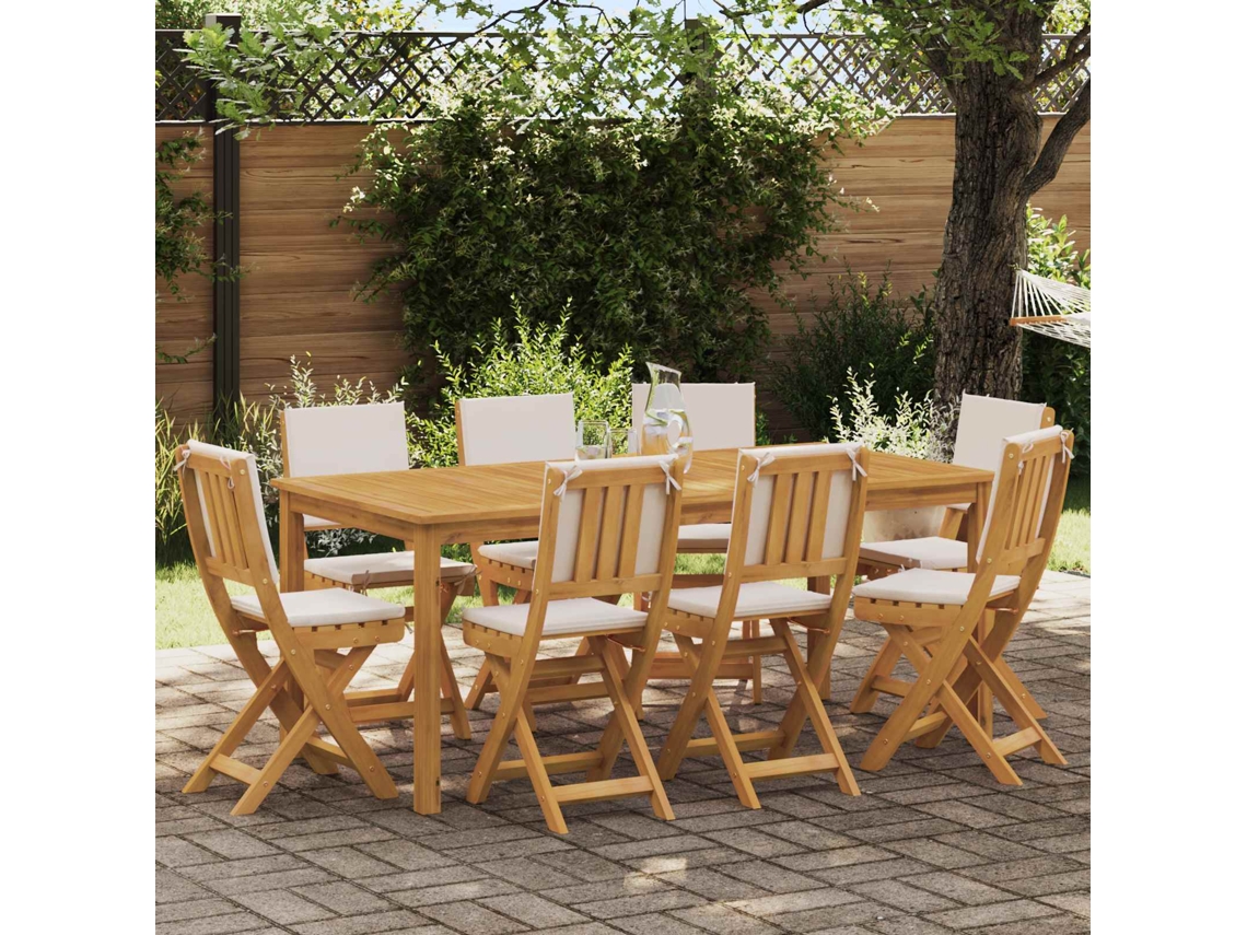 Vidaxl Cadeiras Bistro Exteriores 8 Unid. Branco Creme