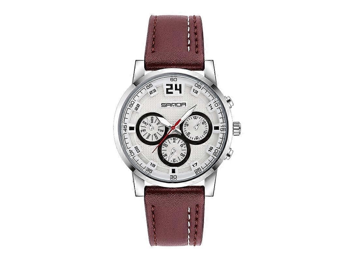 Lurelia Relógio Masculino 5009 Aço Inox, Couro, Dourado, Impermeável