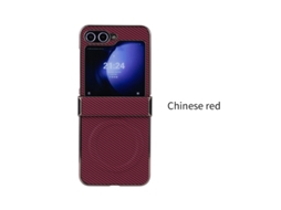 Capa Para Samsung Galaxy Z Flip 7 Magnético Sem Fios Fino Vermelho Czhhmart