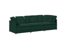 Sofá Modular com Almofadas Veludo Verde escuro MAISON EXCLUSIVE