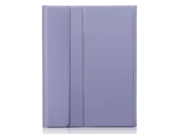 Capa Com Teclado Bluetooth Em Couro Compatível Com Ipad Pro 12.9' 2022/2021/2020/2018, Cor Roxo