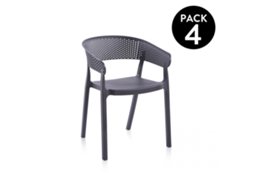 Pack 4 sillas de comedor Diza Antracite 54 x 73,5 x 50,5 cm