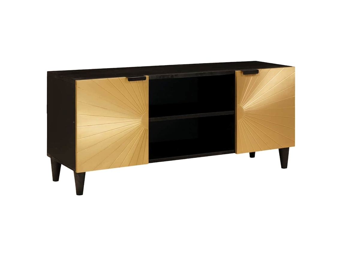 Vidaxl Gabinete Para Tv Preto E Ouro 105 X 33 X 46 Cm