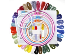 Lurelia Kit Bordado Ponto Cruz Iniciante Algodão 5 Peças 12 X 18 Polegadas 36 Fios Branco Para Tricô Com Bastidor