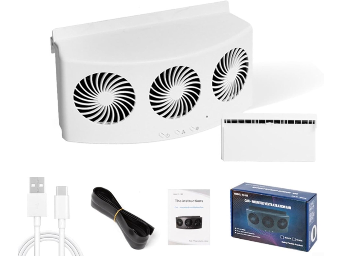 Ventilador De Exaustão Usb Para Janela Carro , 4000 Rpm, Recarregável
