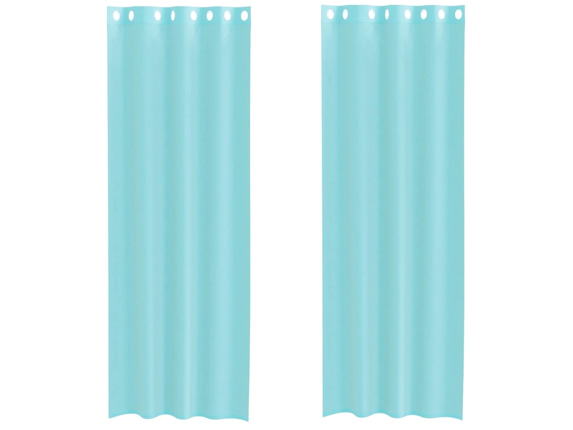 Cortinas de Voile com Ilhós 2 Pcs Turquesa MAISON EXCLUSIVE