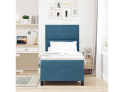Vidaxl Cama Box Spring Led Azul Escuro 80 X 200 Cm Veludo